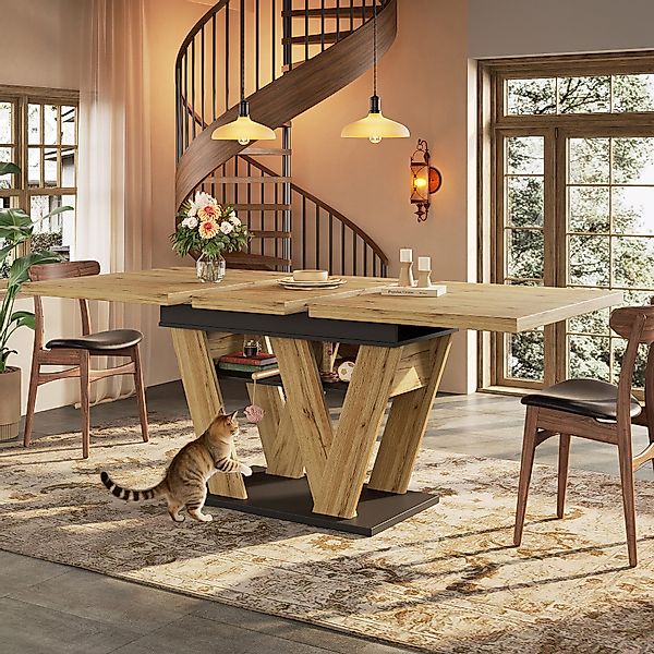 MODFU Esstisch Teleskoptisch,Moderne Esstisch,Ausziehbar,Esszimmer-Set (Fle günstig online kaufen