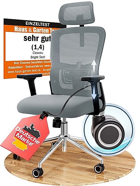 CLOUVOU Bürostuhl ergonomisch, Schreibtischstuhl bis 150 kg - Testsieger (B günstig online kaufen