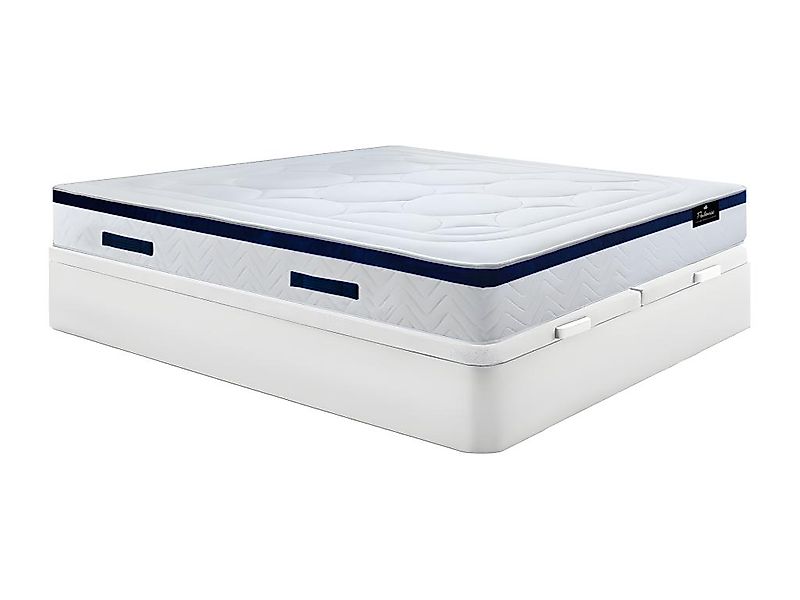 Komplett-Set - 180 x 200 cm - Bettkasten weiß + Taschenfederkernmatratze - günstig online kaufen