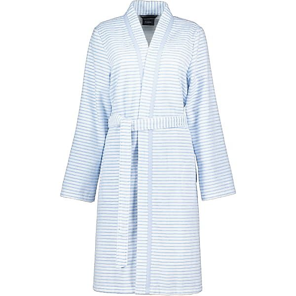 Cawö - Damen Bademantel Kurz Kimono 1214 - Farbe: mittelblau - 11 günstig online kaufen