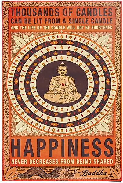 Reinders Poster "Buddha Happiness" 1 Stk. tlg. günstig online kaufen