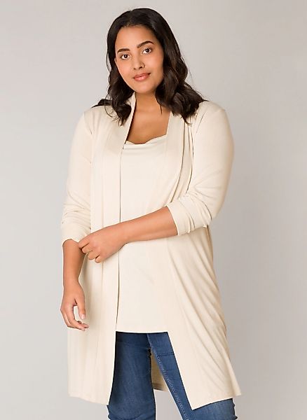Base Level Curvy Longstrickjacke "Ayla Long", Figurumspielende, weiche Stri günstig online kaufen