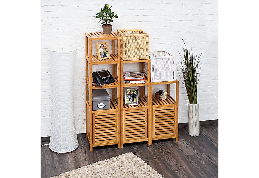 relaxdays Badregal Bambus mit Tür, 3 günstig online kaufen