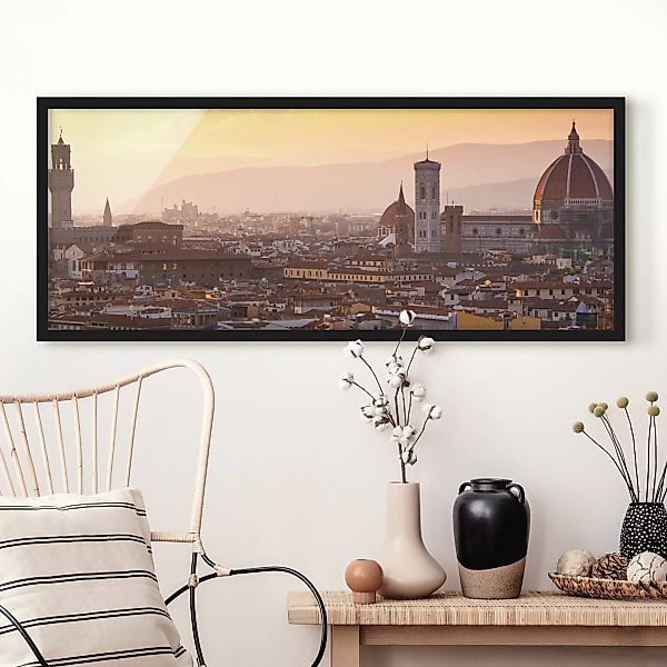 Bild mit Rahmen Architektur & Skyline - Panorama Florenz günstig online kaufen