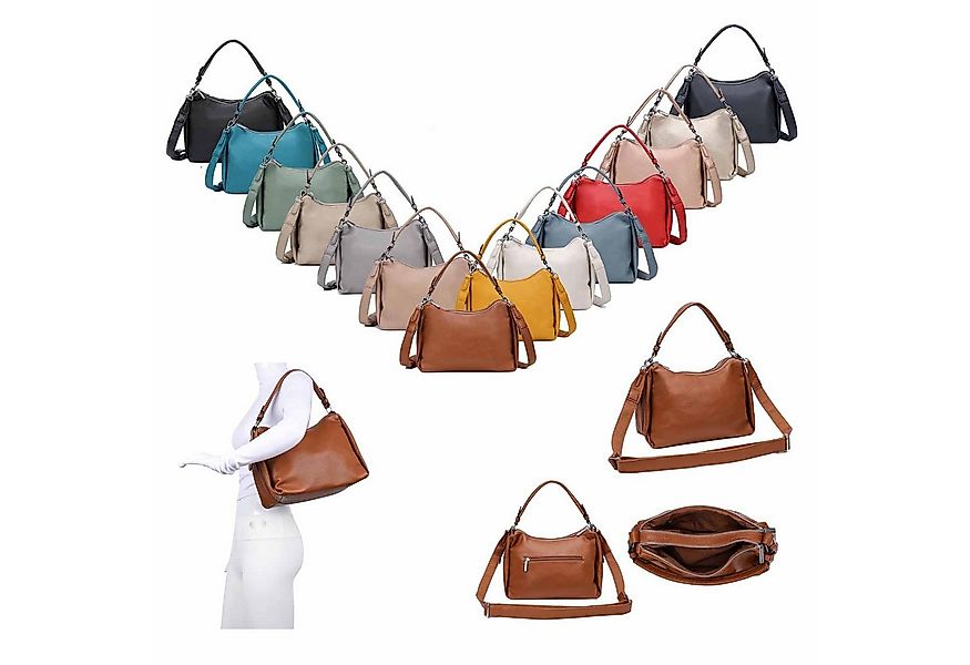 ITALYSHOP24 Schultertasche DAMEN TASCHE SHOPPER Umhängetasche Crossover Hob günstig online kaufen