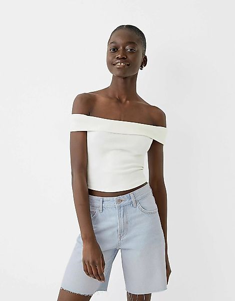 Bershka Jeans-Bermudashorts Damen 44 Hellblau günstig online kaufen