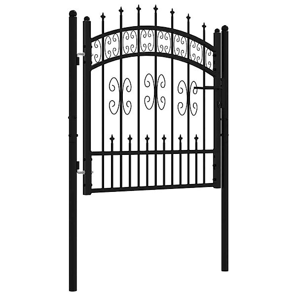 vidaXL Zauntor mit Speerspitze Schwarz 103x100 cm Pulverbeschichteter Stahl günstig online kaufen