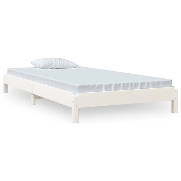 vidaXL Bett, Stapelbett Weiß 90x190 cm Massivholz Kiefer günstig online kaufen