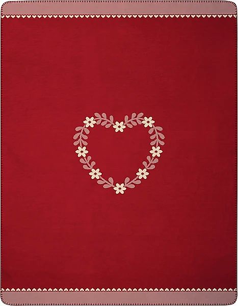Biederlack Wohndecke »Wohndecke Heartwarming«, im romantischen Design günstig online kaufen