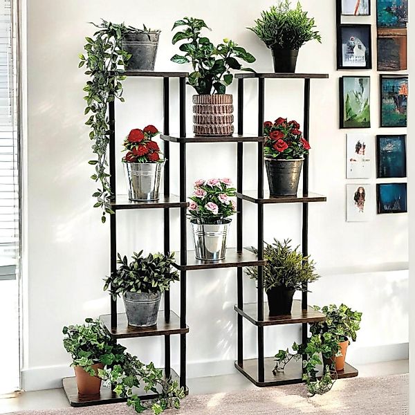 DanDiBo Blumenständer Wohnzimmer Metall Schwarz 6 günstig online kaufen