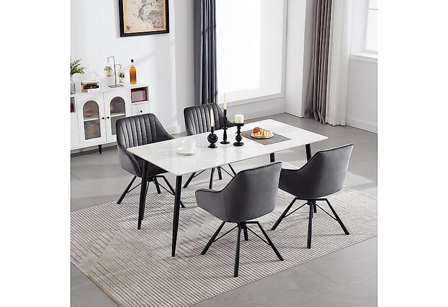 Woltu 4-Fußstuhl (6 St), Esszimmerstuhl drehbar Samt Sessel günstig online kaufen