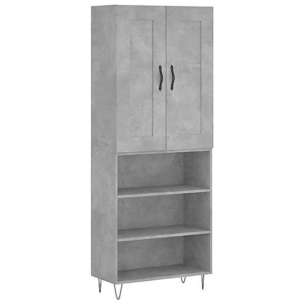 vidaXL Highboard Betongrau 69,5x34x180 cm Holzwerkstoff 3200101 günstig online kaufen