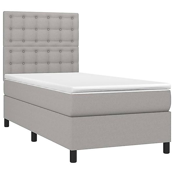 vidaXL Bett Boxspringbett mit Matratze Hellgrau günstig online kaufen