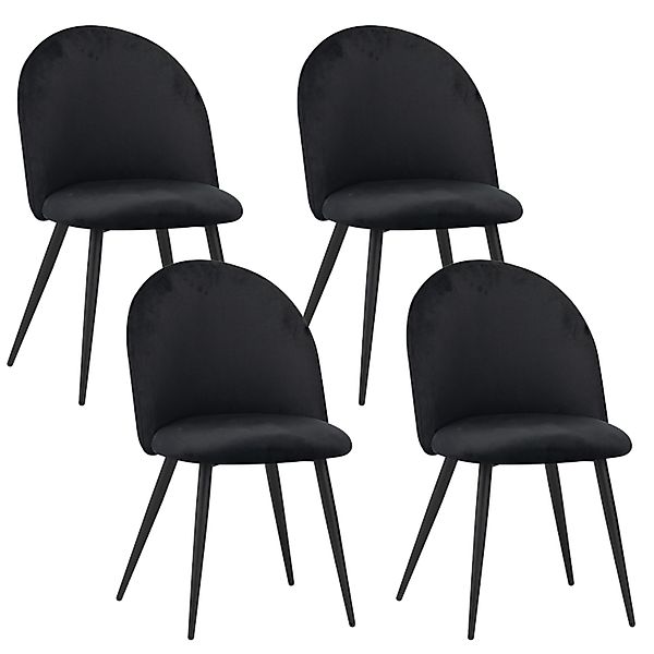 Albatros Esszimmerstuhl CAPO Samt 4er Set Schwarz günstig online kaufen