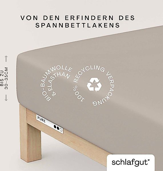 Schlafgut Spannbettlaken PURE Bio-Baumwolle mit Elasthan, günstig online kaufen