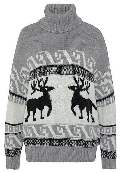 Vivance Rollkragenpullover mit Wintermotiv, Strickpullover, Norwegerpullove günstig online kaufen