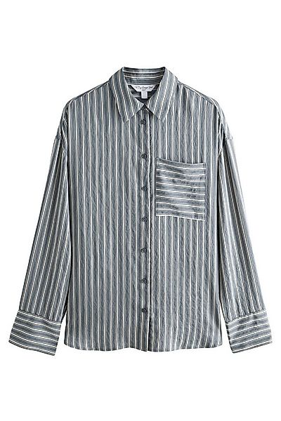 Next Langarmhemd Langärmeliges Oversized Hemd mit Jacquard-Streifen (1-tlg) günstig online kaufen