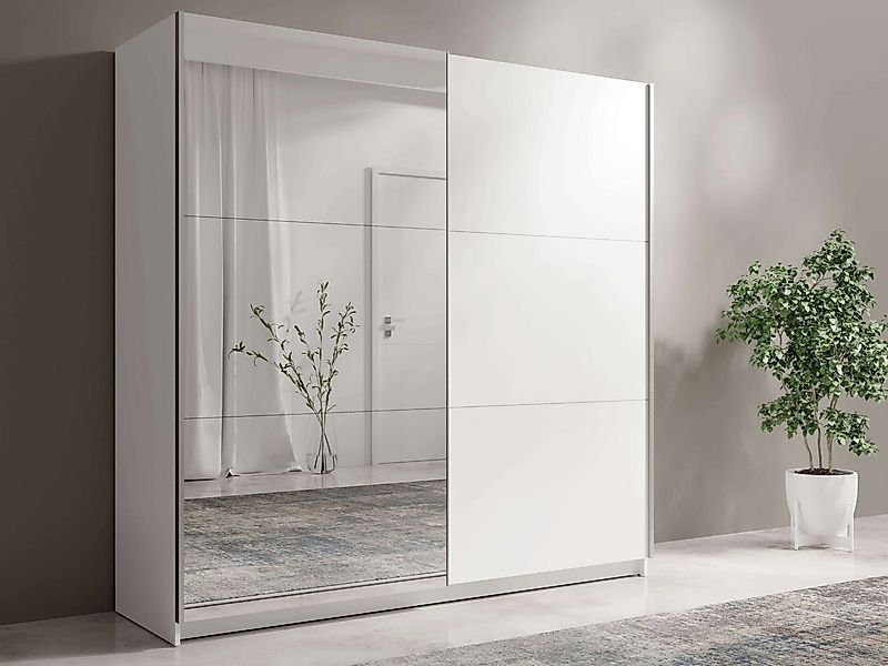 Home affaire Schwebetürenschrank Kleiderschrank Fresno mit 5 Einlegeböden, günstig online kaufen