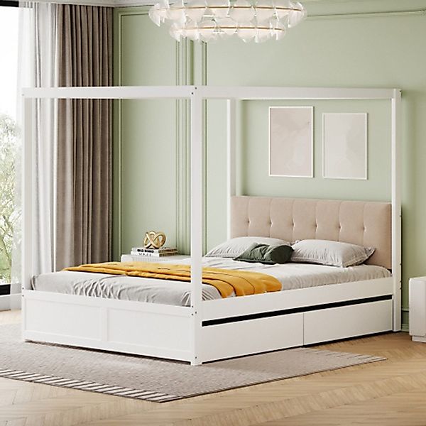 XDeer Polsterbett Doppelbett,Himmelbett140*200 cm mit großen günstig online kaufen
