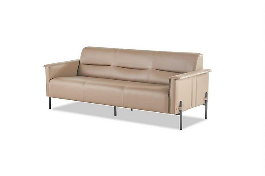 JVmoebel 3-Sitzer Sofa Modern 3-Sitzer Ledersofa Leder Edelstahl Holz Dreis günstig online kaufen