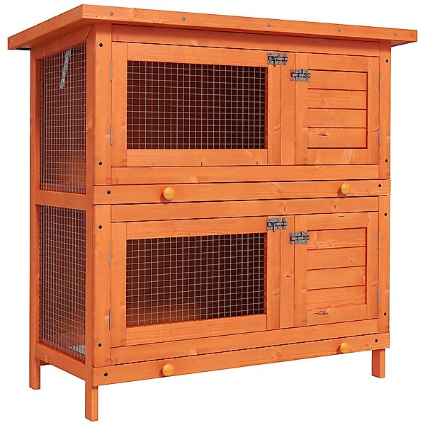 PawHut Kleintierstall Zwergkaninchenstall mit Asphaltdach Kleintierhaus dop günstig online kaufen