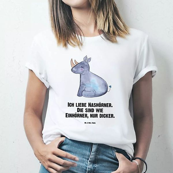 Mr. & Mrs. Panda T-Shirt Einhorn Nashorn - Weiß - Geschenk, Nashörner, Einh günstig online kaufen