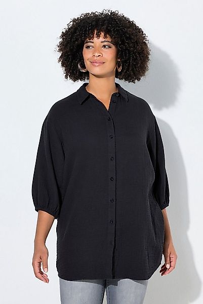 Angel of Style Hemdbluse Hemdbluse oversized Musselin 3/4-Ärmel günstig online kaufen