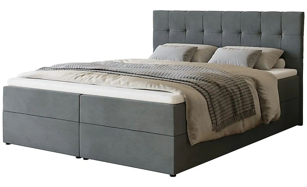 Boxbett mit Bettkasten und Topper Dartford ¦ grau ¦ Maße (cm): B: 160 H: 10 günstig online kaufen