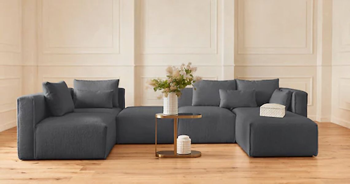 Home affaire Wohnlandschaft »Comfine U-Form« zusammengesetzt aus Modulen, i günstig online kaufen