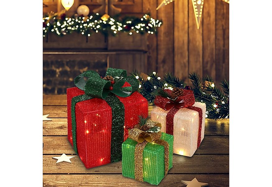VINGLI LED Dekolicht 3er Set LED Geschenkboxen mit ABS Kunststoffrahmen, 48 günstig online kaufen