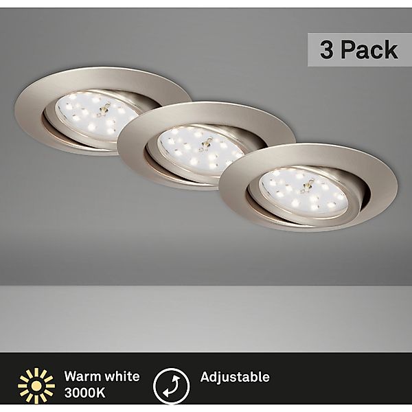 Briloner LED-Einbaustrahler Nickel Matt günstig online kaufen