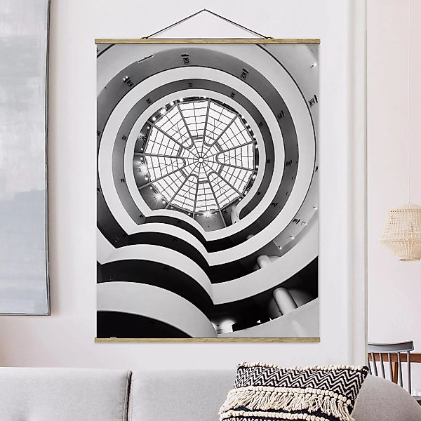 Stoffbild mit Posterleisten Guggenheim Museum New York günstig online kaufen