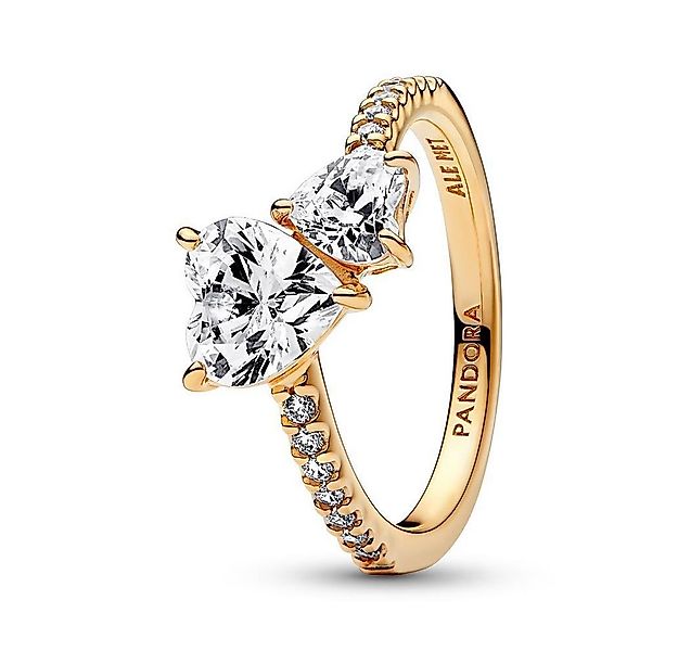 Pandora Fingerring PANDORA Damenring Doppeltes Herz aus Metalllegierung, go günstig online kaufen