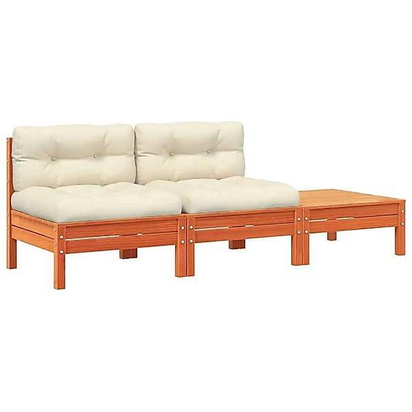 vidaXL Gartensofa mit Kissen und Hocker 2-Sitzer 838182 günstig online kaufen