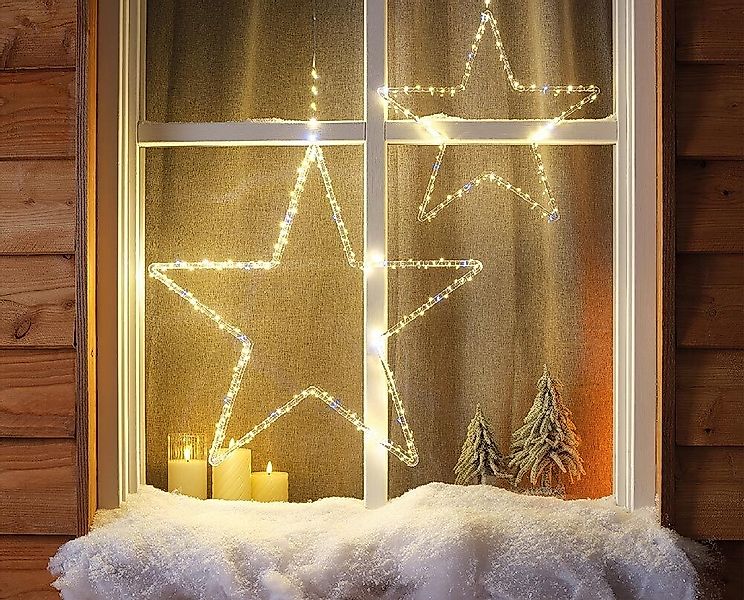 LED Weihnachtsstern Weihnachtsbeleuchtung Warmweiß Batterie Timer 8 Modi Ou günstig online kaufen