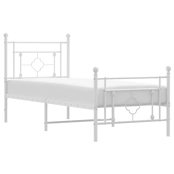 vidaXL Bettgestell mit Kopf- und Fußteil Metall Weiß 80x200 cm Modell 41929 günstig online kaufen