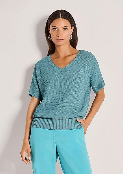 MADELEINE Strickpullover Strukturpullover mit Glanzeffekt Baumwollshirt mit günstig online kaufen