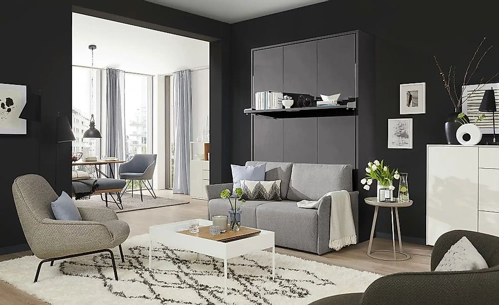 nehl Schrankbett  2weiRaumWunder ¦ silber ¦ Maße (cm): B: 194 H: 230 T: 119 günstig online kaufen