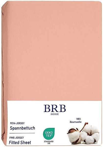 BRB HOME Spannbettlaken Spannbettuch Jersey Baumwolle Bettlaken Betttuch Mo günstig online kaufen