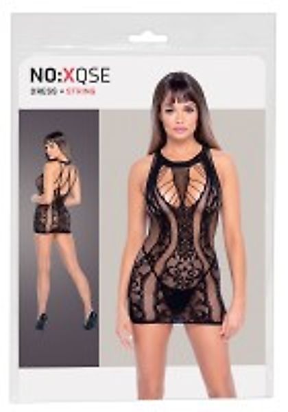 NO:XQSE Minikleid Netzkleid mit String - schwarz günstig online kaufen