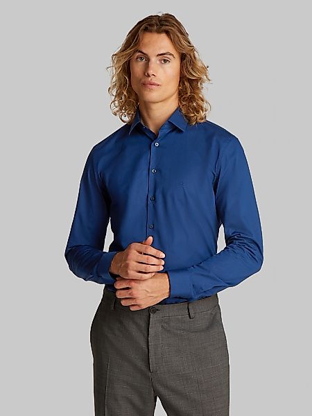 Calvin Klein Businesshemd "POPLIN STRETCH SLIM SHIRT", mit Kentkragen, Logo günstig online kaufen