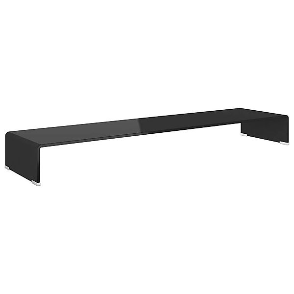 furnicato TV-Aufsatz TV-Tisch/Bildschirmerhöhung Glas Schwarz 120x30x13 günstig online kaufen