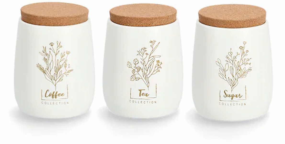 Zeller Present Vorratsdose »Flowers«, (Set, 3 tlg.), leichten Vintage-Charm günstig online kaufen