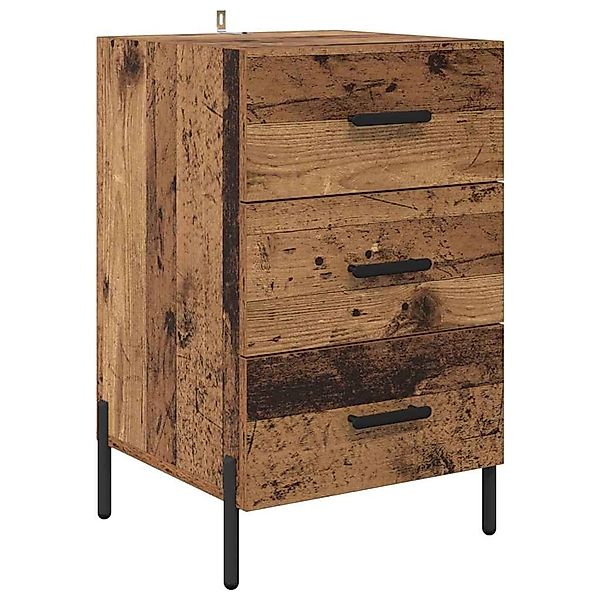 vidaXL Nachttisch mit Schubladen Altholz 40 x 40 x 66 cm Holzwerkstoff 8821 günstig online kaufen