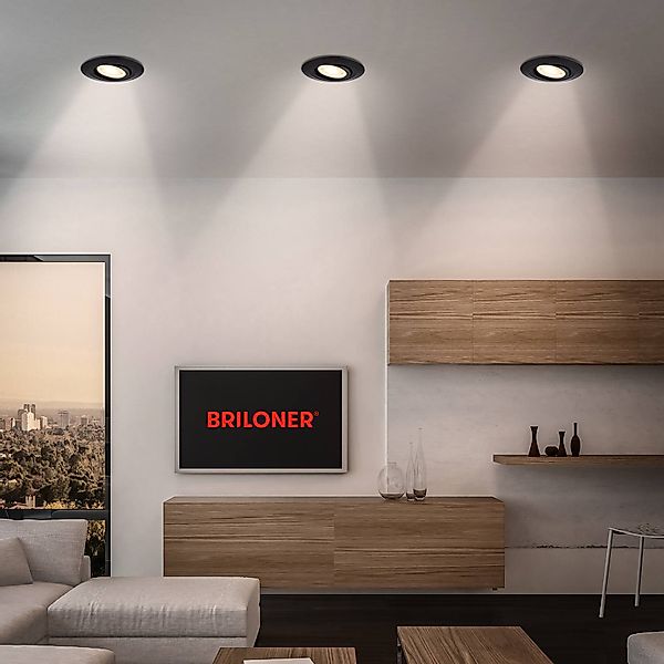 LED-Einbauleuchte Klira, schwarz, schwenkbar, dimmbar, 3er günstig online kaufen