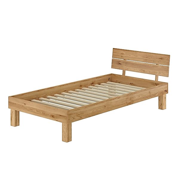 Erst-Holz Massivholzbett Einzelbett Singlebett Holzbett Eiche Geölt Modell günstig online kaufen