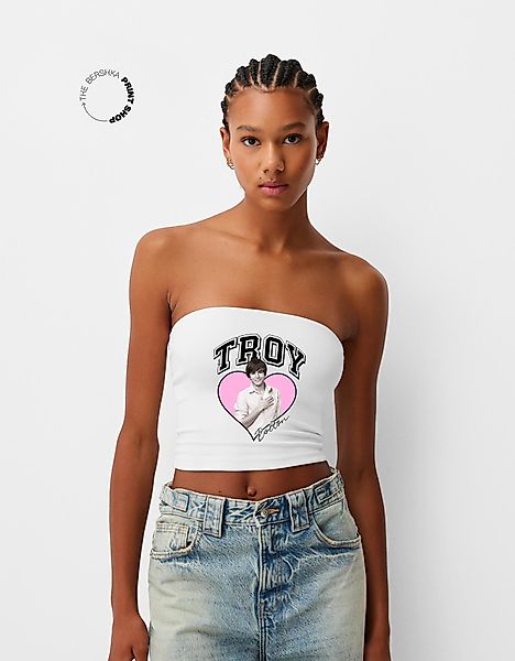 Bershka Bandeau-Top High School Musical Damen S Weiss günstig online kaufen