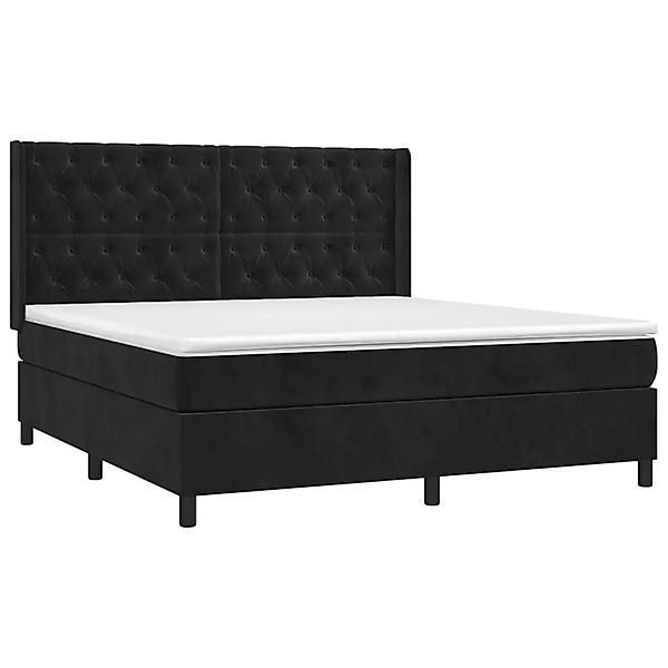 vidaXL Boxspringbett mit Matratze Schwarz 160x200 cm Samt 3132869 günstig online kaufen