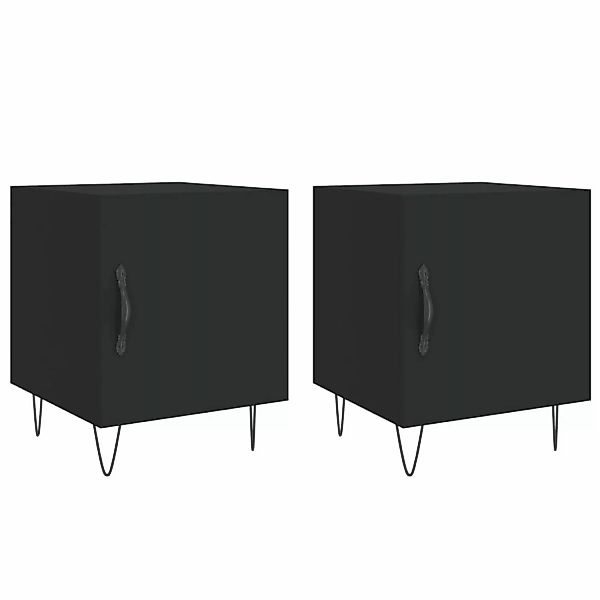 vidaXL Nachttische 2 Stk Schwarz 40x40x50 cm Holzwerkstoff Modell 5 günstig online kaufen