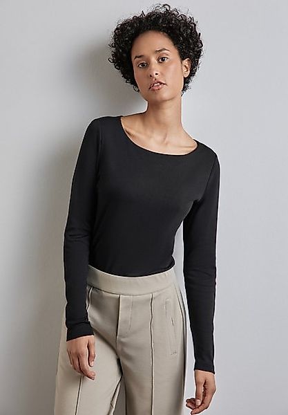 STREET ONE Langarmshirt – Basic Langarmshirt mit U-Boot-Ausschnitt günstig online kaufen